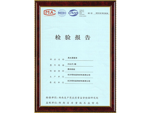 高光罩面漆-检验报告